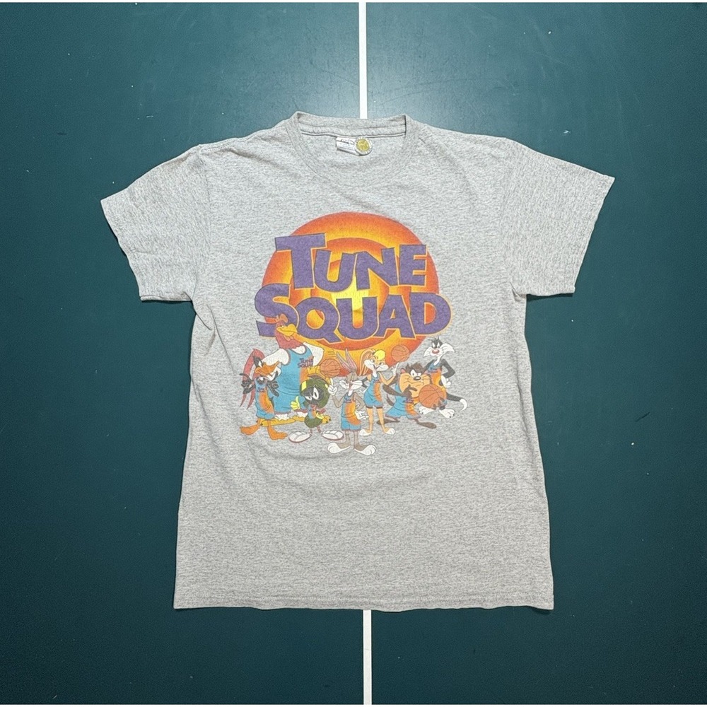 Looney Tunes Shirt Men's Small Gray Bugs Bunny Taz Daffy Tune Squad Graphic Tee